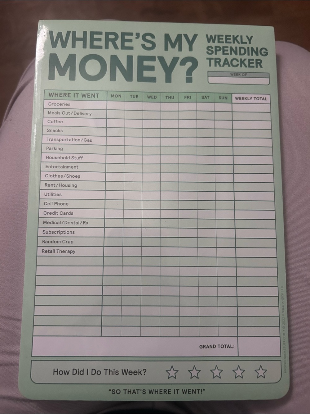 5 for $25 Spending Tracker